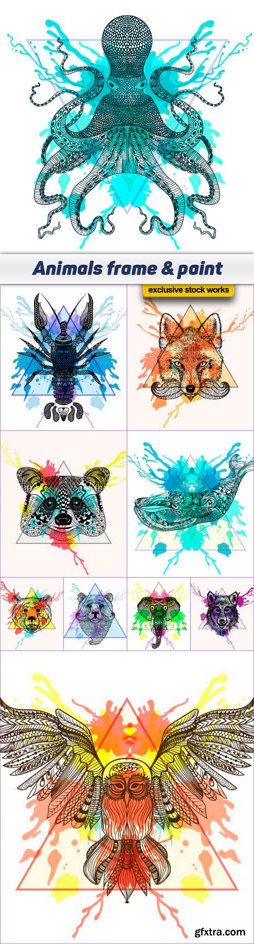 Animals frame & paint 10x EPS