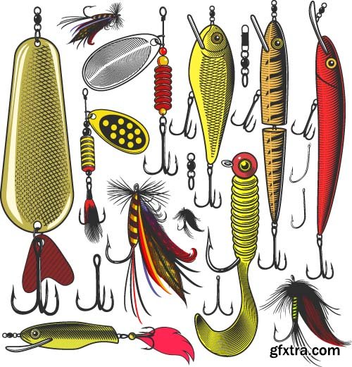 Fishing gear & fish 24x EPS