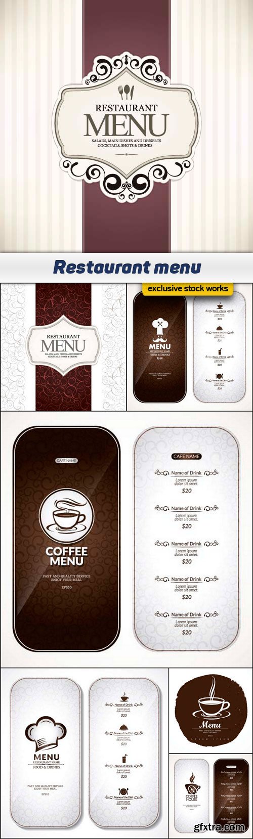 Restaurant menu 7x EPS