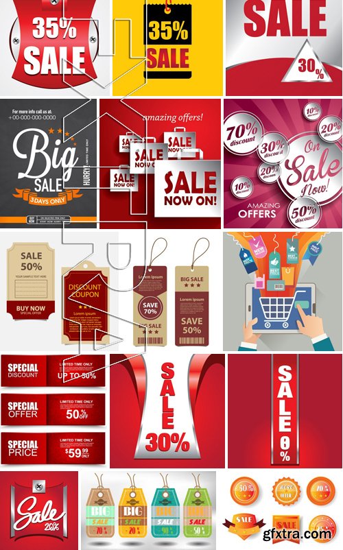 Stock Vectors - Sale Mix 7, 25xEPS