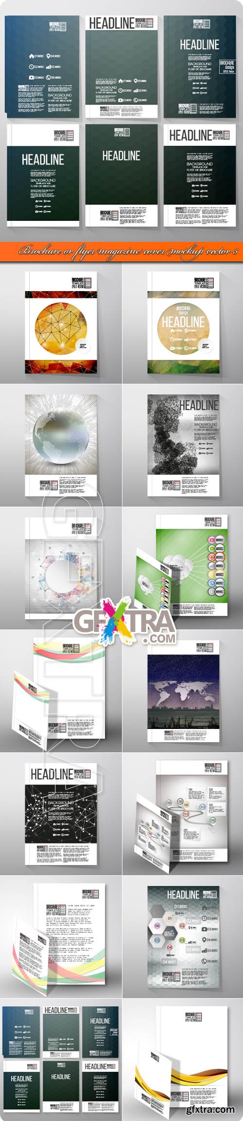 Brochure or flyer magazine cover mockup vector 5