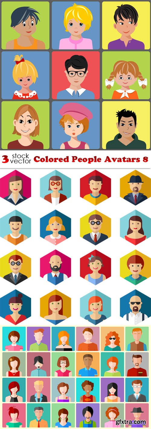 Vectors - Colored People Avatars 8