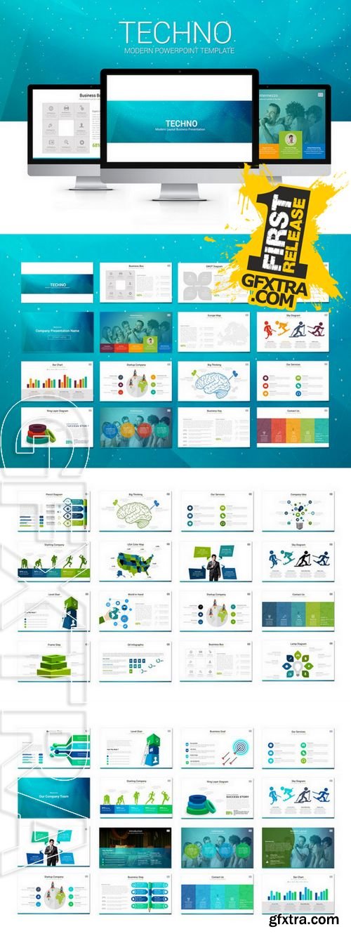 Techno - Modern PowerPoint Template - CM 245630