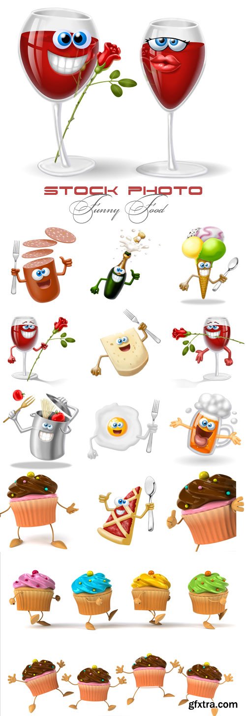 Funny Food raster graphics