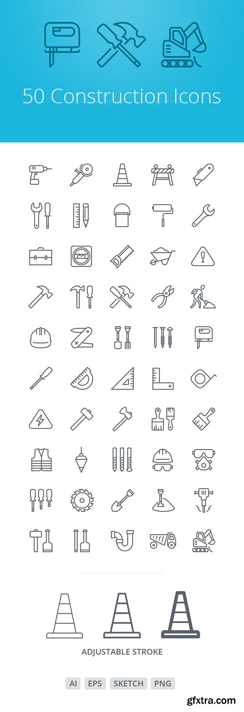 AI, EPS, SCETCH, PNG Vector Web Icons - 50 Construction Icons (April 2015)