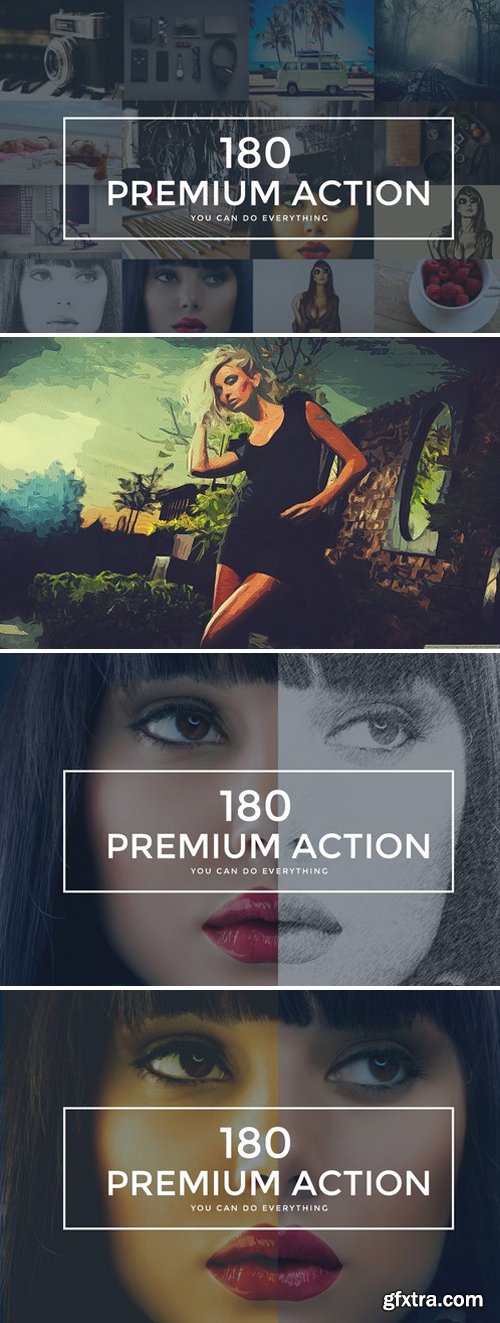 CM - 180 Premium Photoshop Action 249729