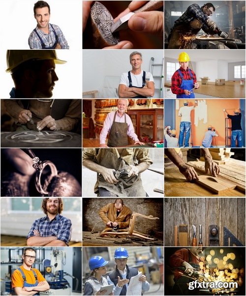 Collection of various working craft profession Construction worker mechanic mechanic 25 HQ Jpeg