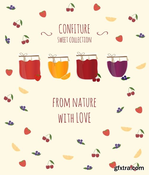 Collection of vector image preservation rolled pickled vegetables 25 Eps