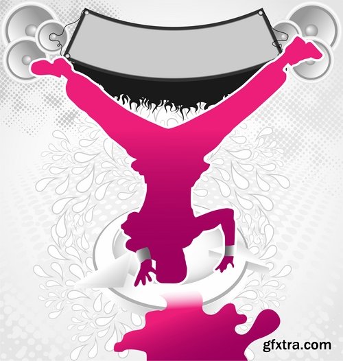 Collection of vector image dancer dancing 25 Eps