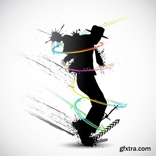 Collection of vector image dancer dancing 25 Eps