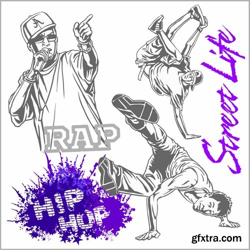 Collection of vector image dancer dancing 25 Eps