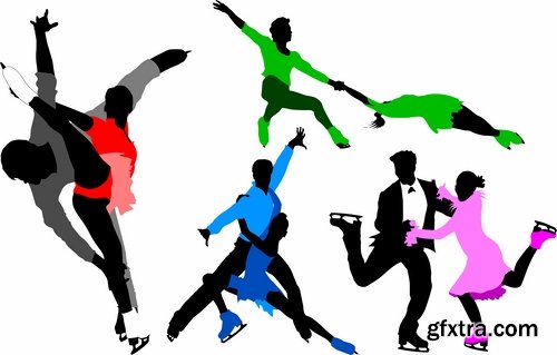 Collection of vector image dancer dancing 25 Eps