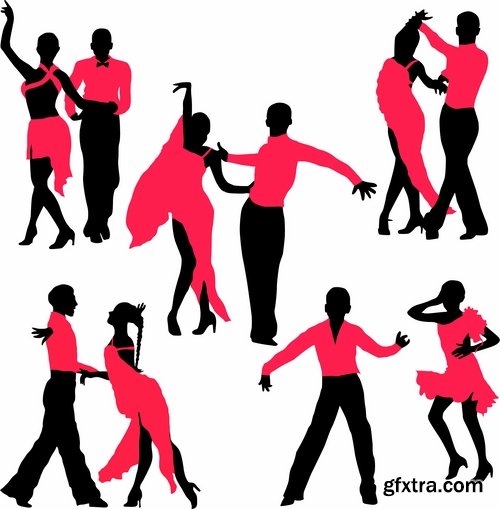 Collection of vector image dancer dancing 25 Eps