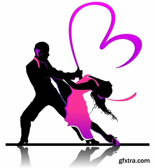 Collection of vector image dancer dancing 25 Eps