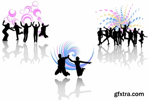 Collection of vector image dancer dancing 25 Eps