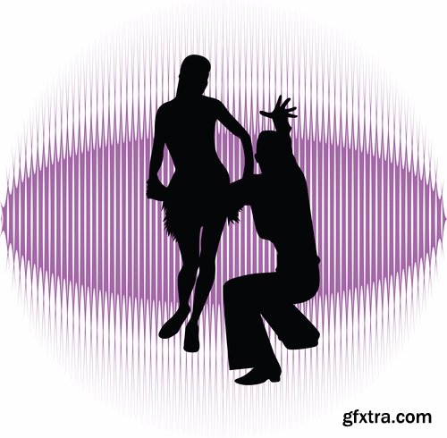 Collection of vector image dancer dancing 25 Eps