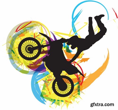 Collection of vector image extreme sports different sports 25 Eps