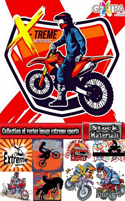 Collection of vector image extreme sports different sports 25 Eps