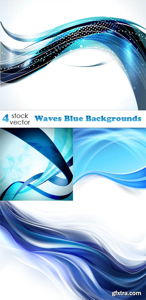 Vectors - Waves Blue Backgrounds