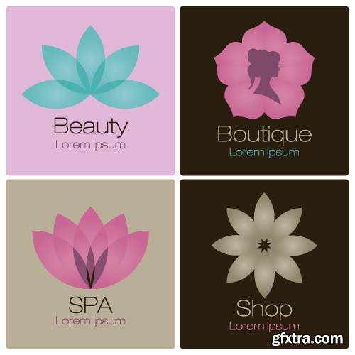 Beauty salon card template vector background 10x EPS