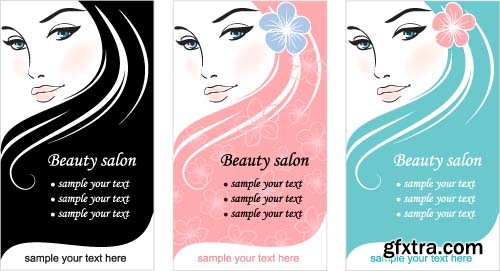 Beauty salon card template vector background 10x EPS