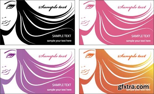 Beauty salon card template vector background 10x EPS