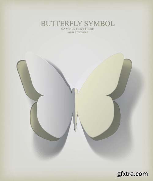 Butterflies on a white background 6x EPS