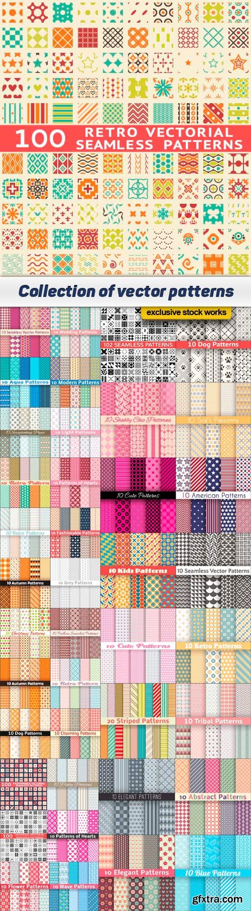 Collection of vector patterns 41x EPS