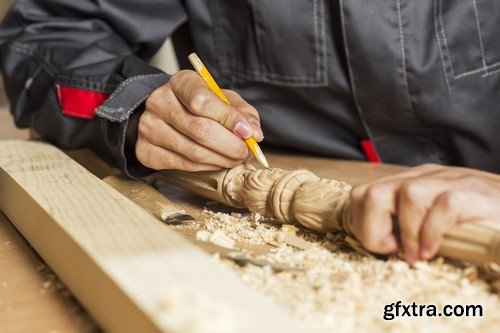 Carpenter working with wood 6x JPEG