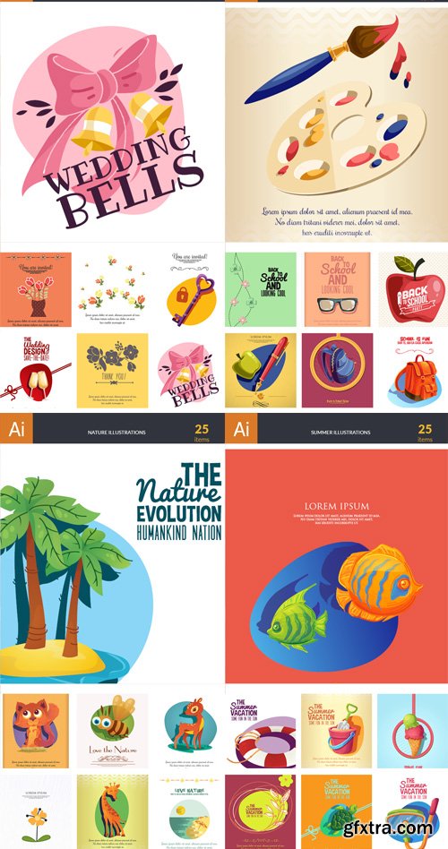 Get 300 Premium Vector Illustrations from 12 Different Categories at 98% OFF