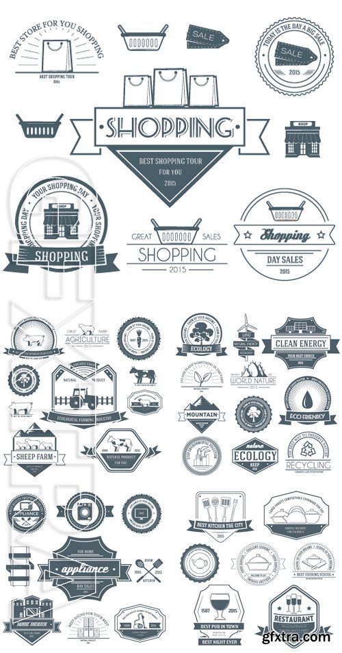 Stock Vectors - Set label template of emblem element for your product or design