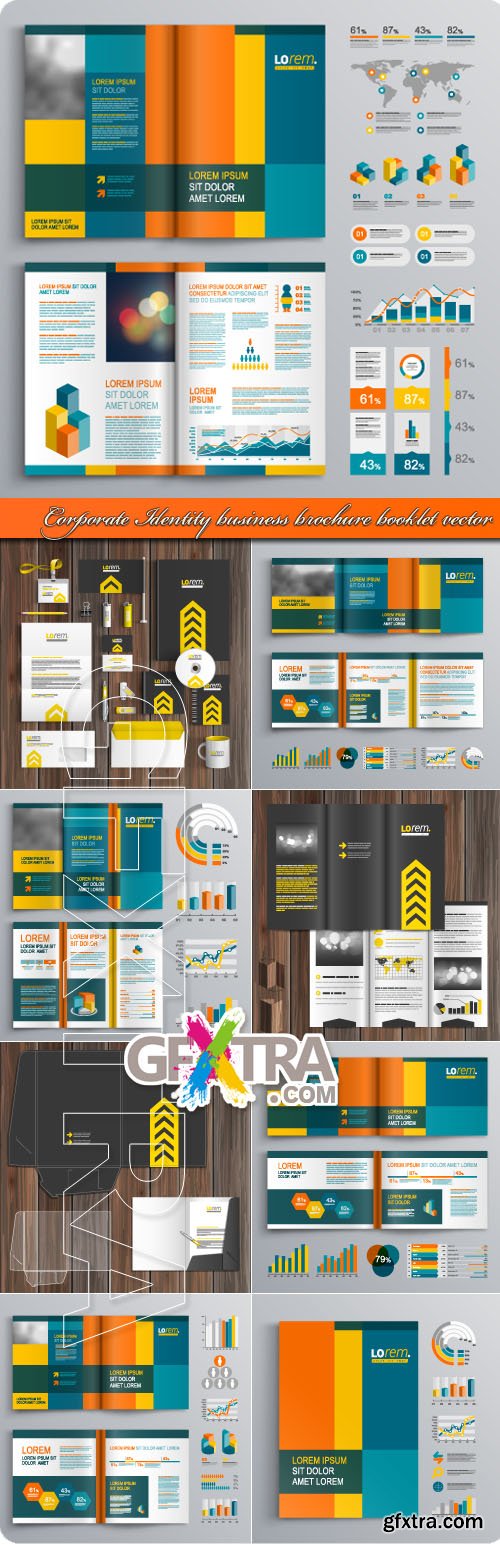 Corporate Identity business brochure booklet vector