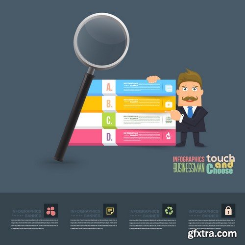 Stock Vectors - Flat Vector Businessman Presentation Infographics, 41xEPS