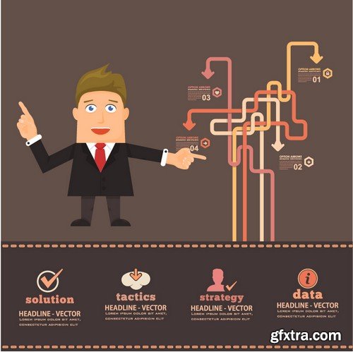 Stock Vectors - Flat Vector Businessman Presentation Infographics, 41xEPS