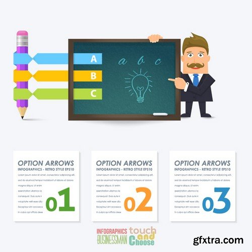 Stock Vectors - Flat Vector Businessman Presentation Infographics, 41xEPS