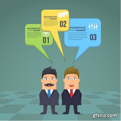 Stock Vectors - Flat Vector Businessman Presentation Infographics, 41xEPS