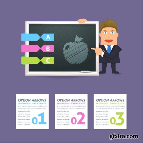 Stock Vectors - Flat Vector Businessman Presentation Infographics, 41xEPS