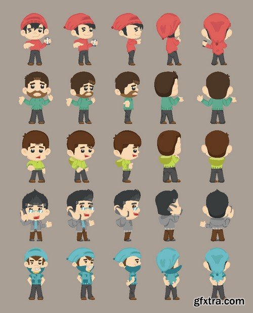 Stock Vectors - Mega set of different occupations and hobbies of people, 39xEPS