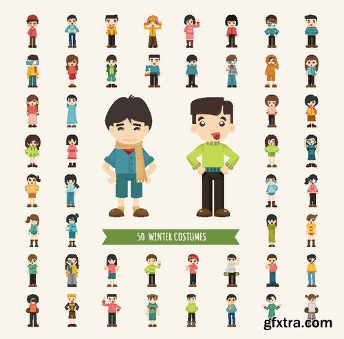 Stock Vectors - Mega set of different occupations and hobbies of people, 39xEPS