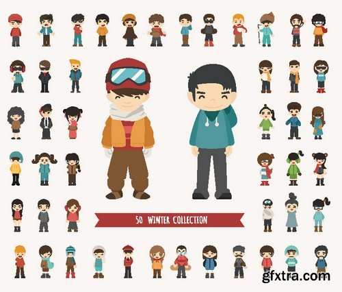 Stock Vectors - Mega set of different occupations and hobbies of people, 39xEPS