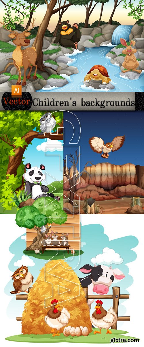 Children's backgrounds in Vector