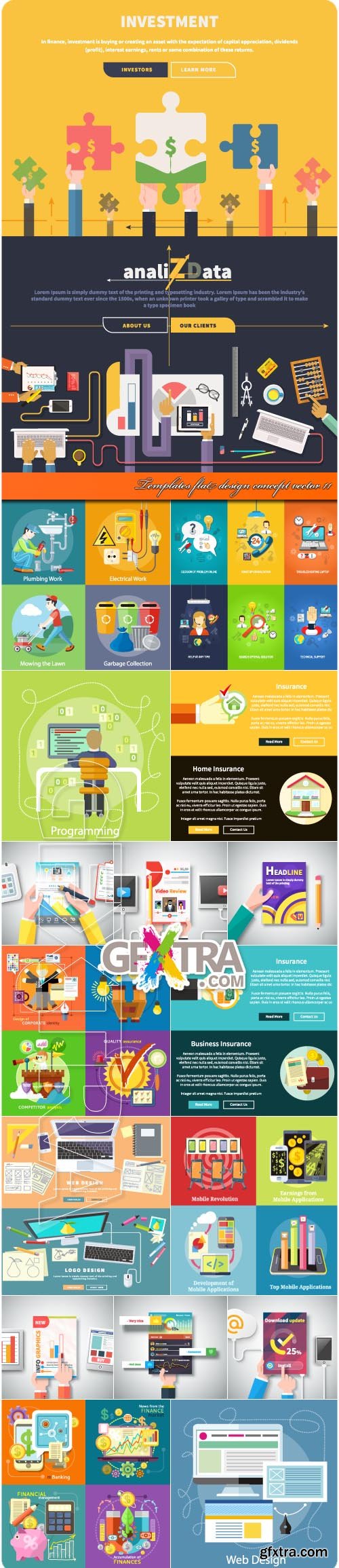 Templates flat design concept vector 11