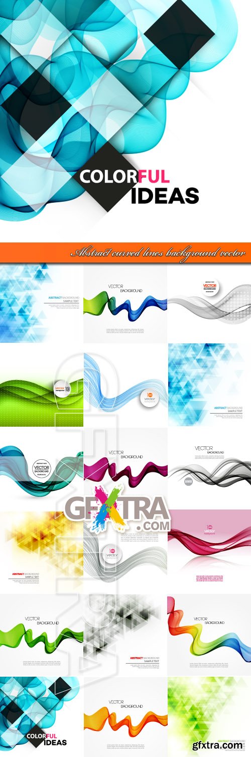 Abstract curved lines background vector