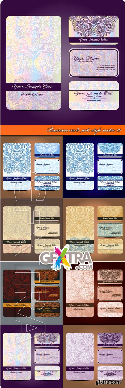 Business card art style vector 10