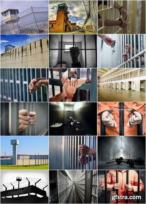 Jail and prisoners behind bars - 25 HQ Jpg