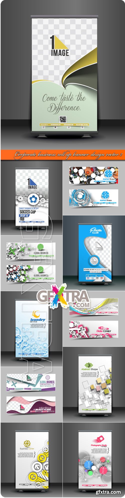 Corporate business roll up banner design vector 2