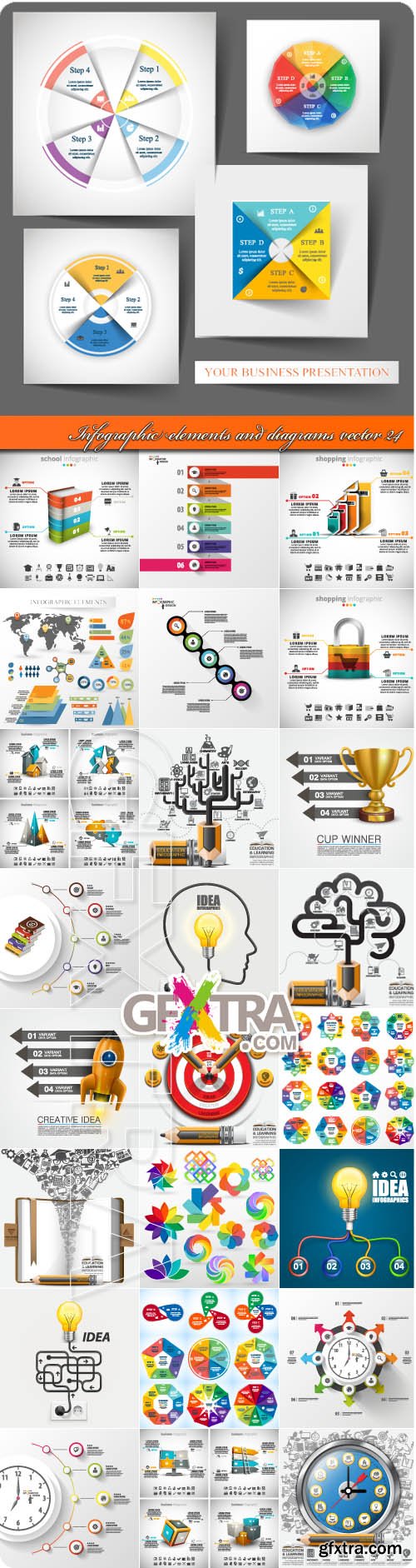 Infographic elements and diagrams vector 24