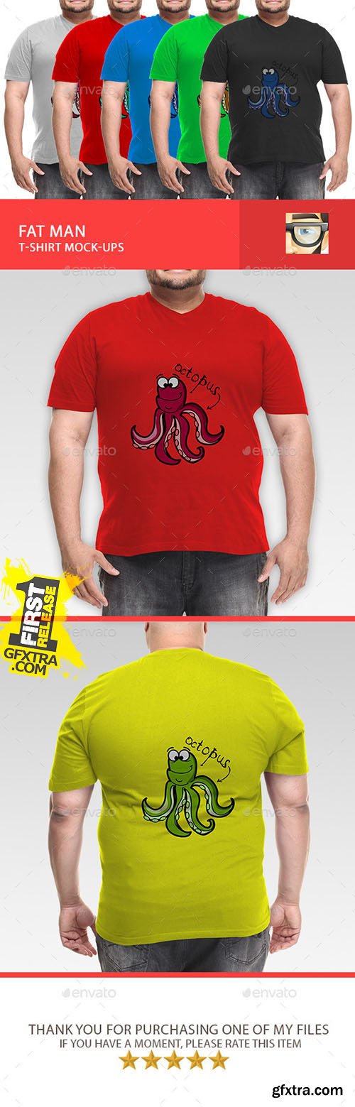 GraphicRiver Fat Man T-Shirt Mock-Ups