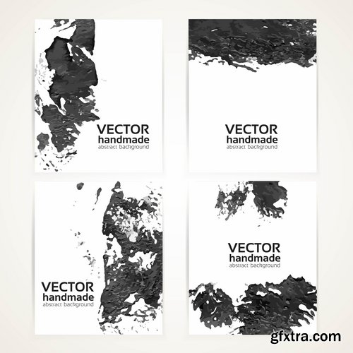 Collection of vector grunge banner picture flyer template business card 25 Eps