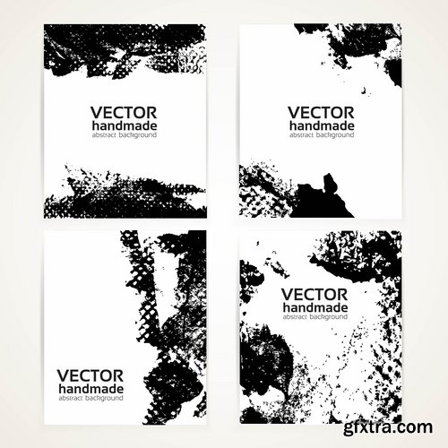 Collection of vector grunge banner picture flyer template business card 25 Eps